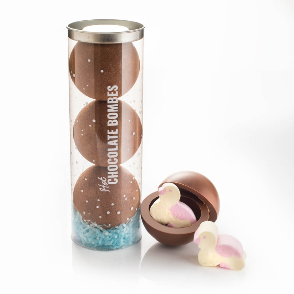 Each tube contains 3 x chocolate bombes with Duck marshmallows inside
